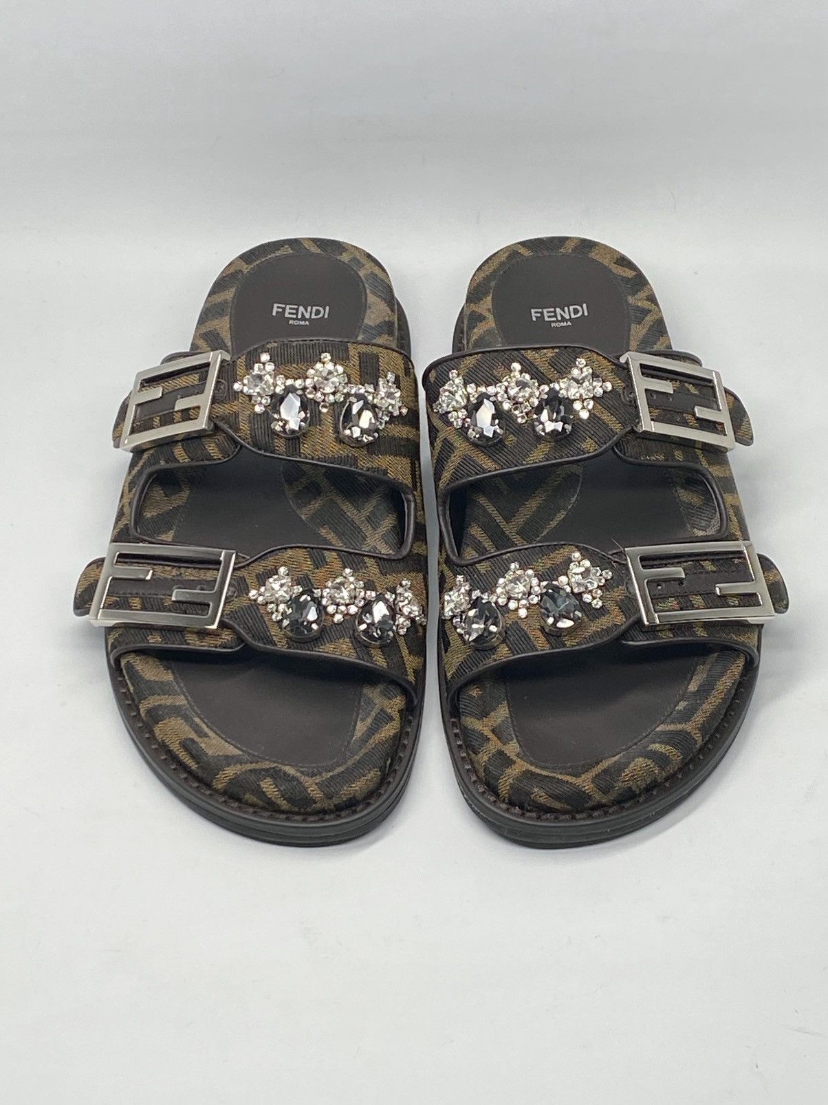 Fendi Fendi Feel Jewel Buckle Slide Sandals size 38 Size US 8 / IT 38 - 3 Thumbnail