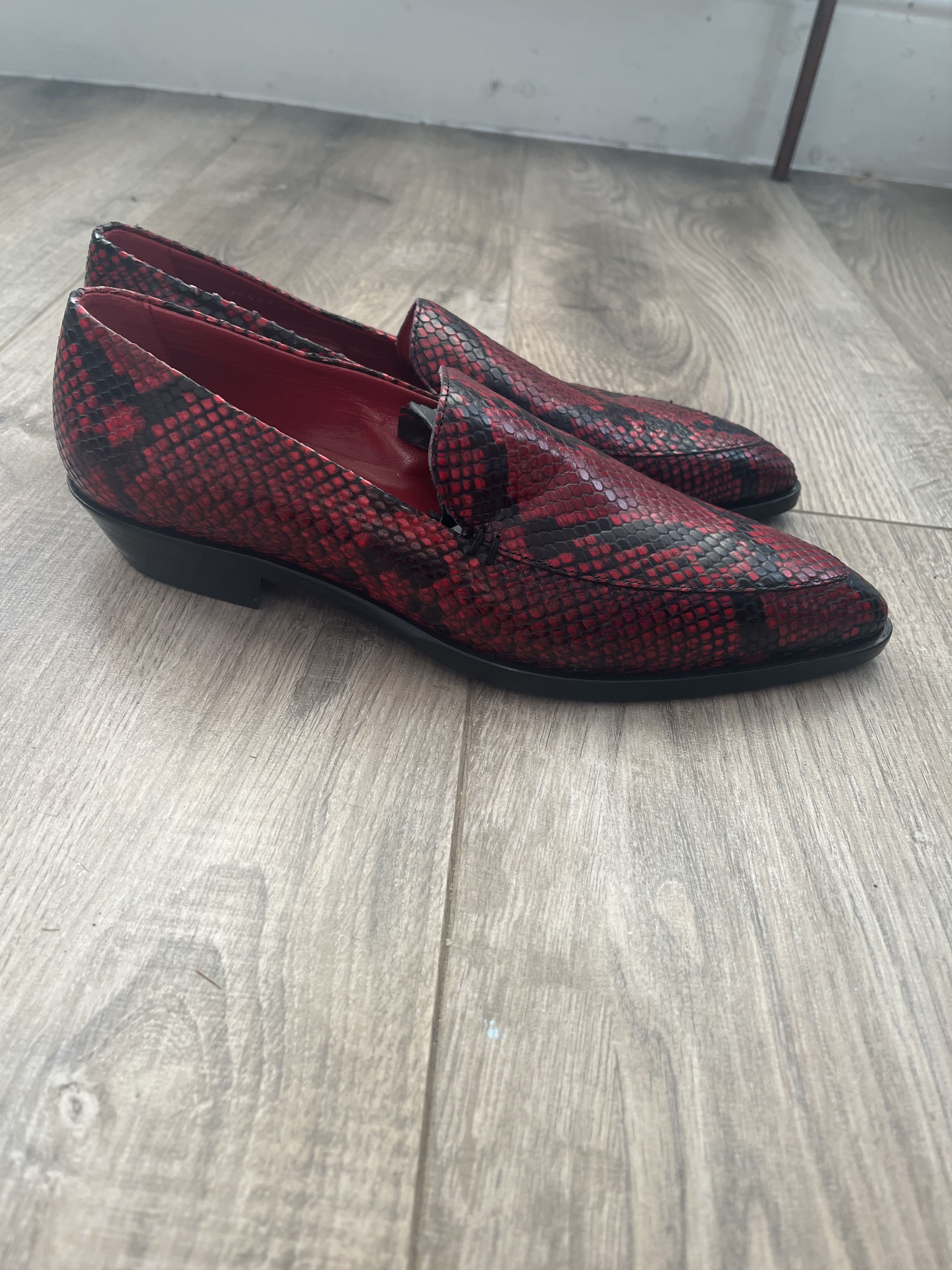 Paul Smith Red and black leather snakeskin design loafers/flats Size US 10 / IT 40 - 14 Thumbnail