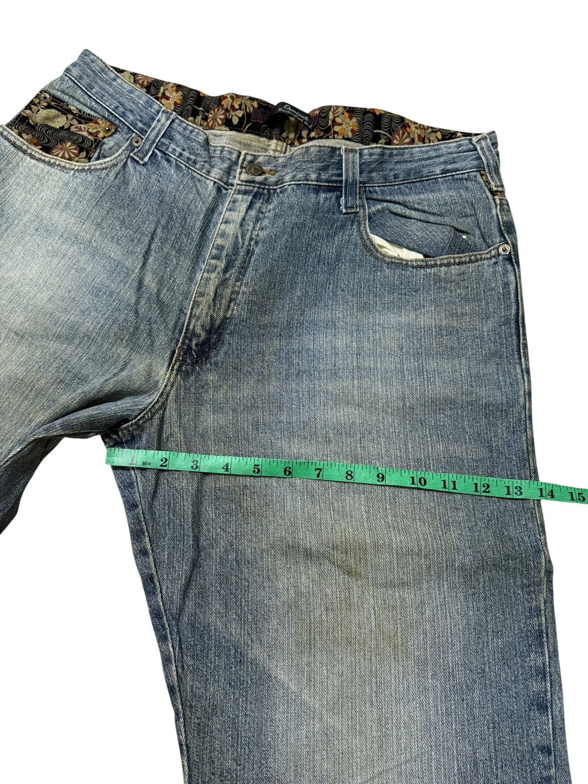 Japanese Brand Dominate Handcrafted Sukajan Embroidered Koi Fish Jeans Size US 34 / EU 50 - 12 Thumbnail