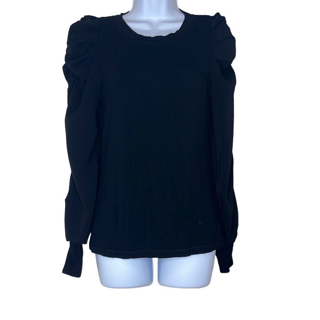 Other Patrizia Luca Womens Size Small Pullover Top Black Long Puff Size S / US 4 / IT 40 - 1 Thumbnail