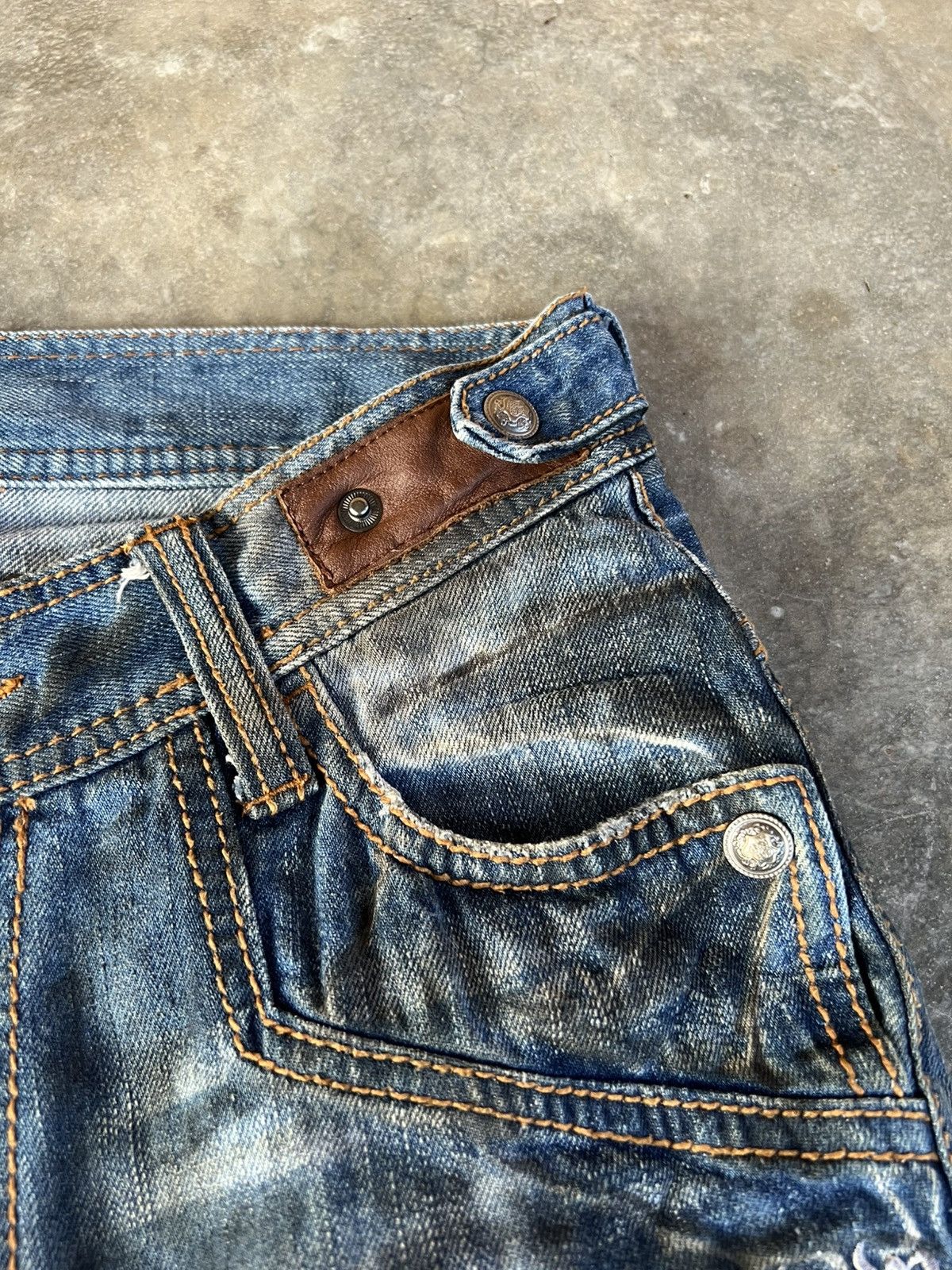 If Six Was Nine × Japanese Brand 💥Rare💥Vintage M.C.D Embroidery Punk Jeans Size US 30 / EU 46 - 8 Thumbnail