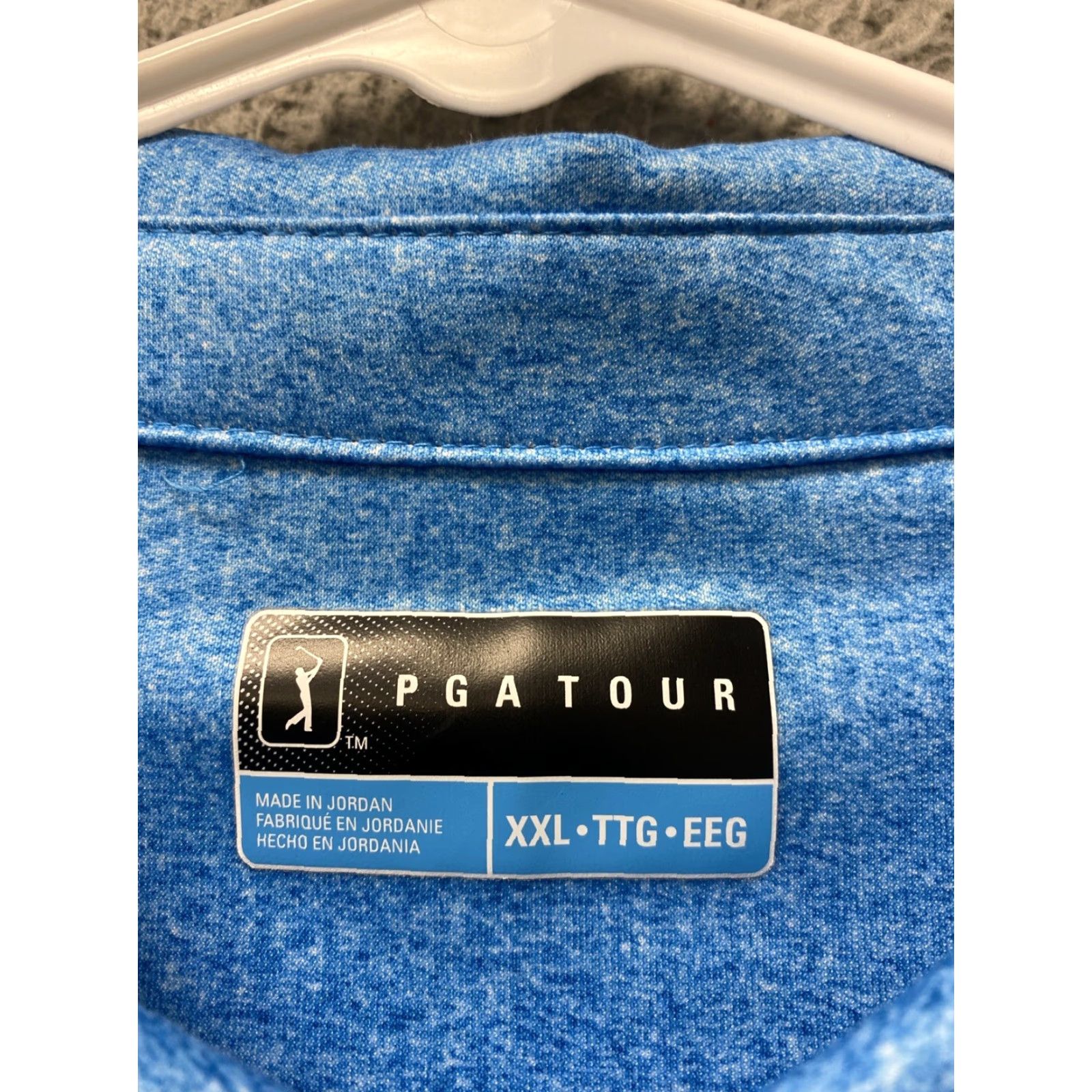 PGA Tour PGA Tour Polo Shirt Mens Blue Stripe 2XL Short Sleeve Pullover Polyester Size US XXL / EU 58 / 5 - 4 Thumbnail