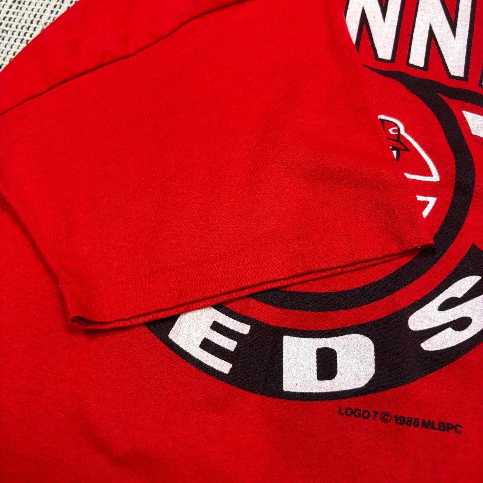 Logo 7 × MLB × Vintage VTG 80s Cincinnati Reds Baseball Single Stitch Shirt Large Size US L / EU 52-54 / 3 - 7 Thumbnail