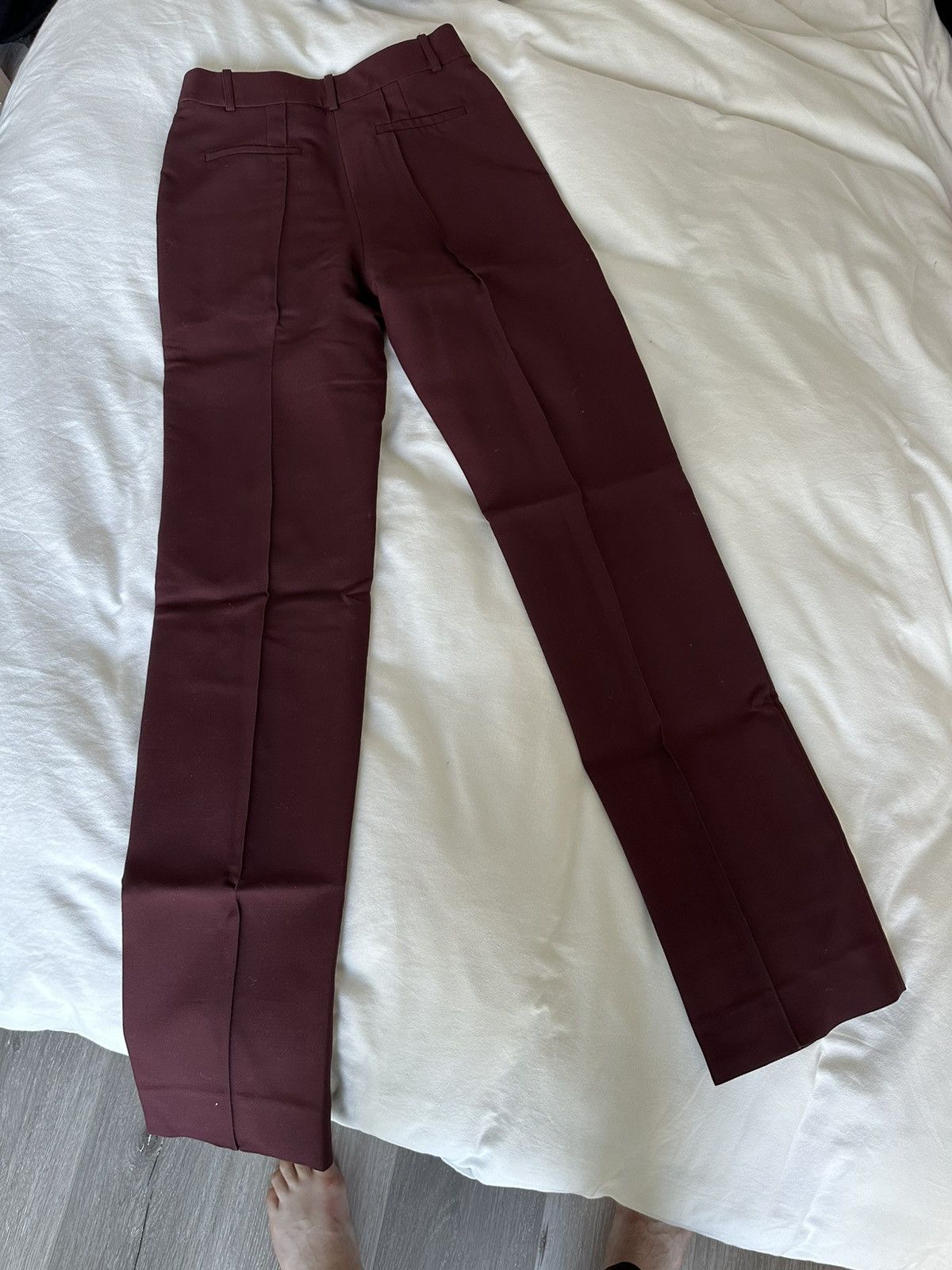Peter Do Peter Do Pleated Burgundy Trousers Size 25" / US 0 / IT 36 - 2 Thumbnail