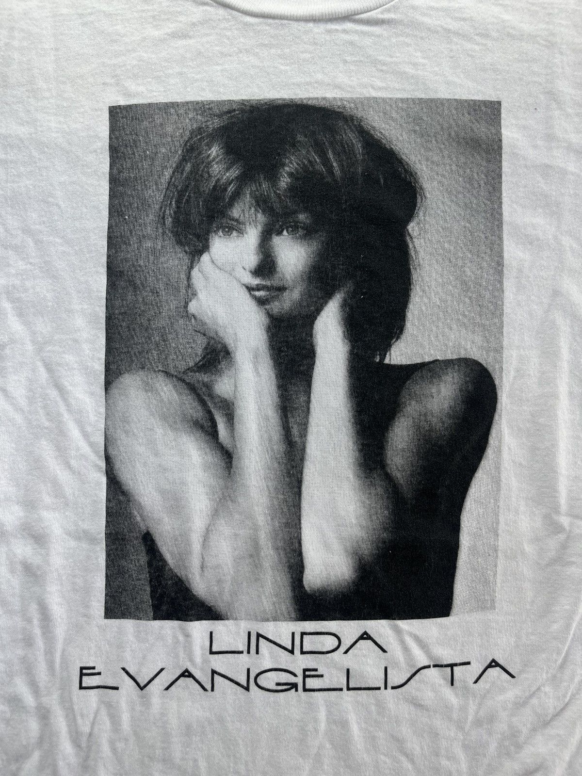 Vintage Vintage LINDA EVANGELISTA model Photo 90’s T-shirt Size US XL / EU 56 / 4 - 6 Thumbnail