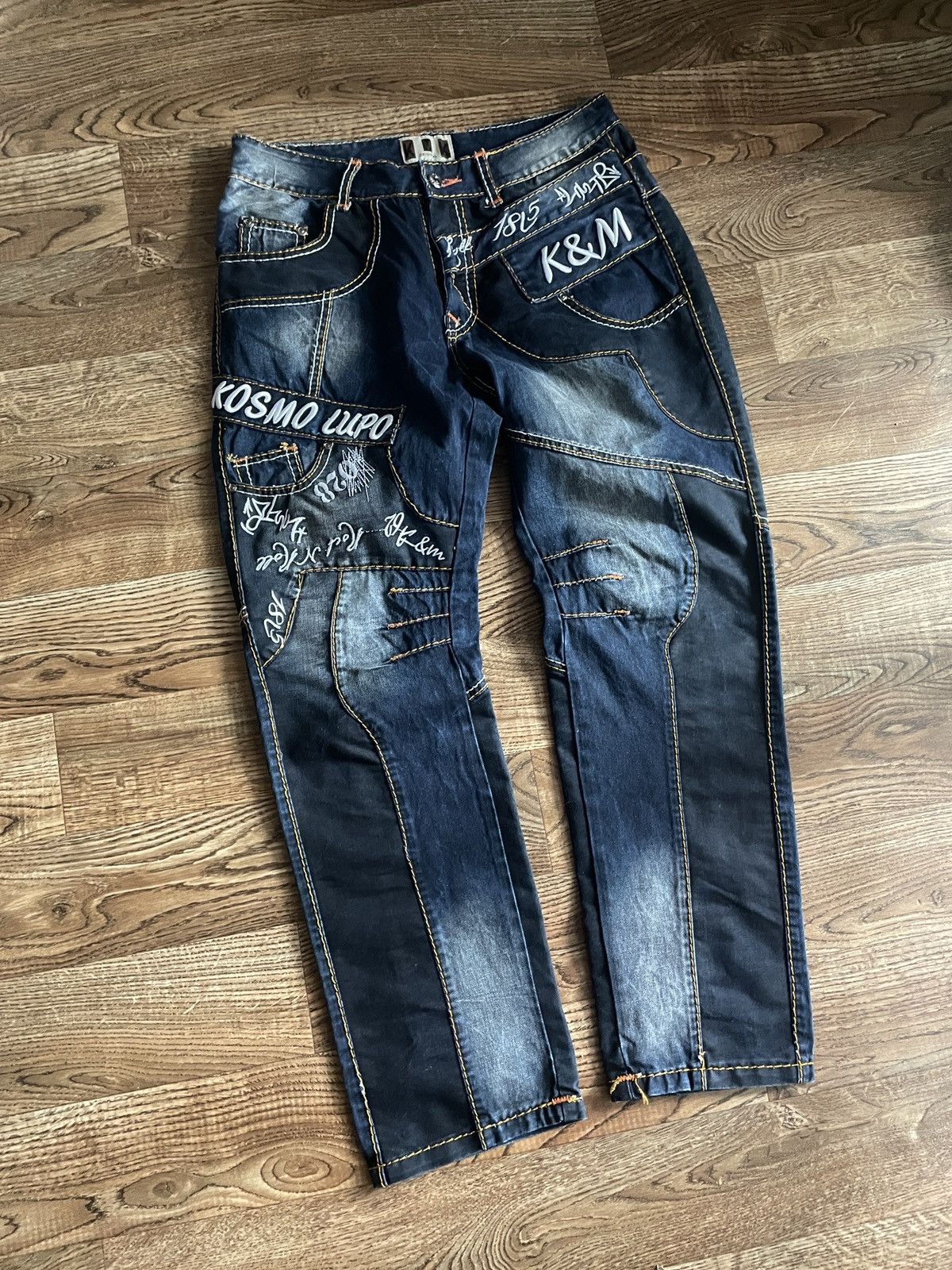 Vintage Archive Kosmo Lupo Jeans distressed y2k Denim pants Size US 37 - 1 Thumbnail