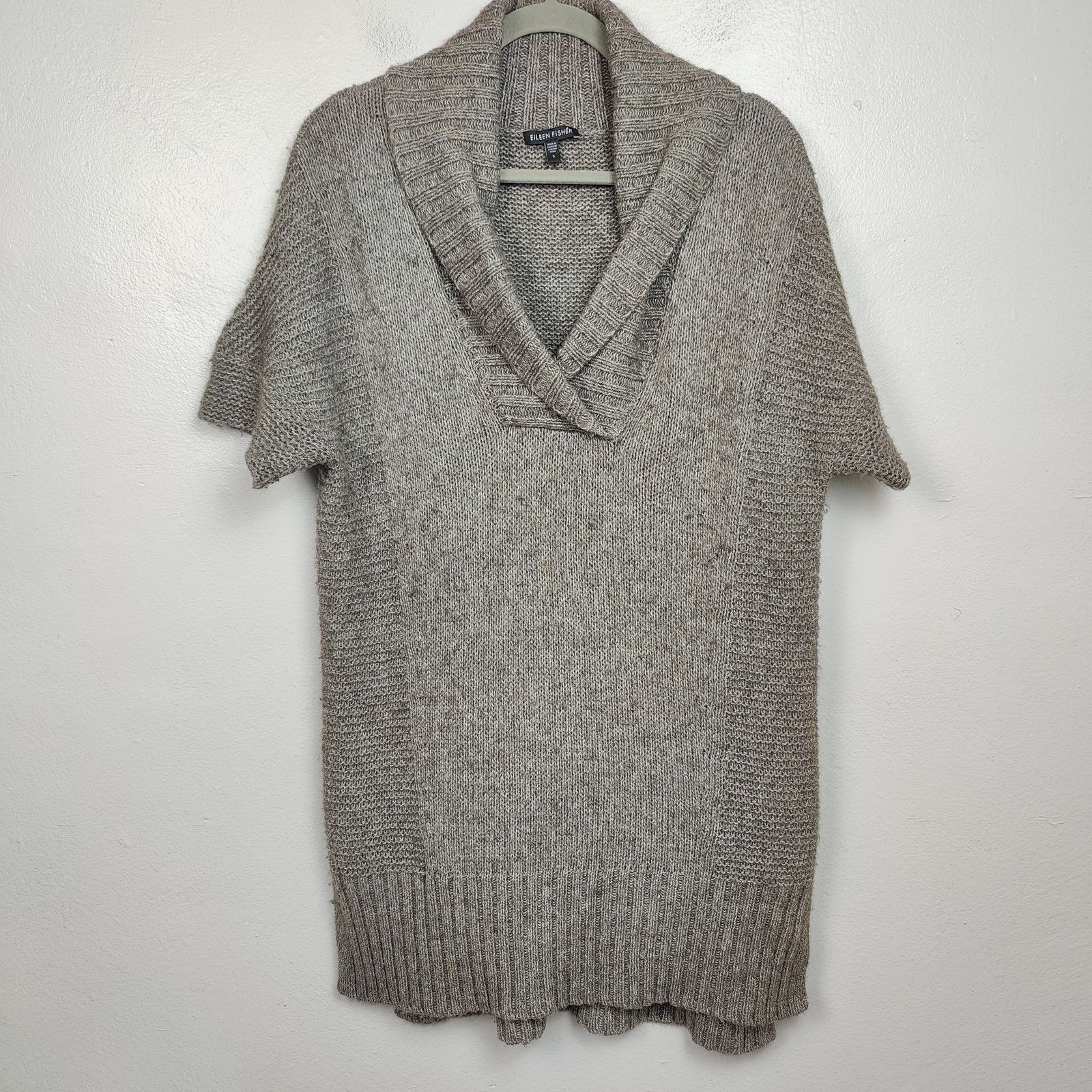 Eileen Fisher Eileen Fisher Short Sleeve Sweater Womens Small Taupe Size S / US 4 / IT 40 - 1 Thumbnail