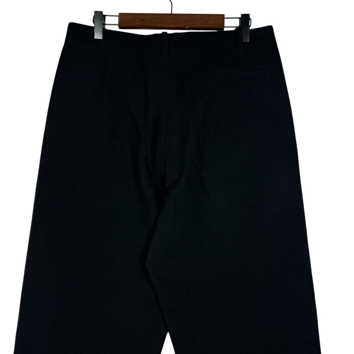 Giorgio Armani Vintage Giorgio Armani Wide Leg Trousers Black Wool Size US 31 - 10 Thumbnail