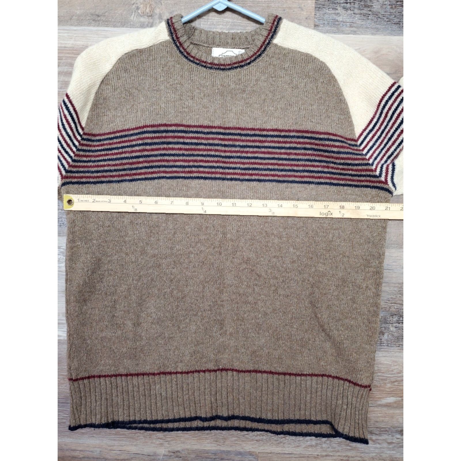 Vintage Vintage Campus Sweater Men's L Brown Striped Pullover USA Wool Polyester Crew Neck Knit Classic Pullover Knitwear Vintage Mens Dickey Size US L / EU 52-54 / 3 - 5 Thumbnail