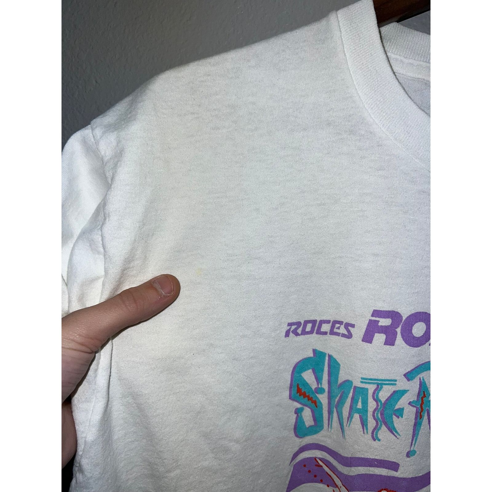 Vintage Vintage Skate Shirt Rattle & Roll Rollerskate White XL 90 Size US XL / EU 56 / 4 - 6 Thumbnail