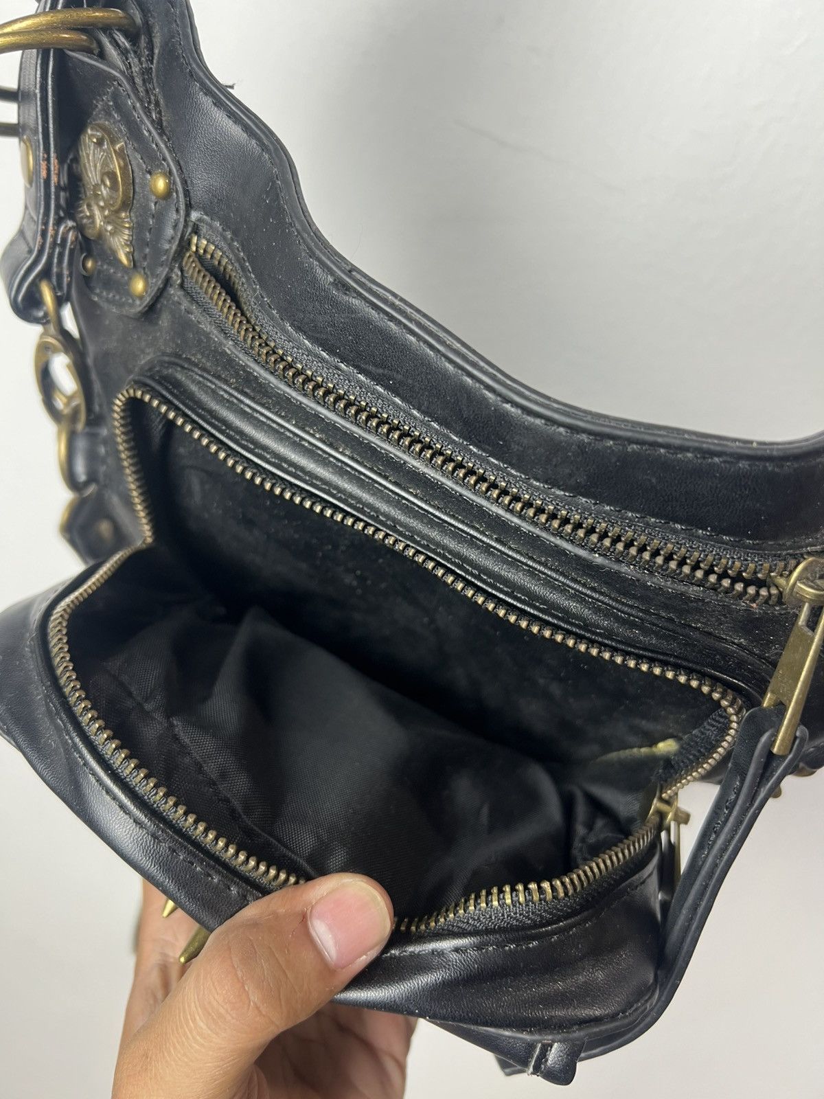 KMRii Steampunk Studded KMRii Style Leather Shoulder Bag Size ONE SIZE - 13 Thumbnail