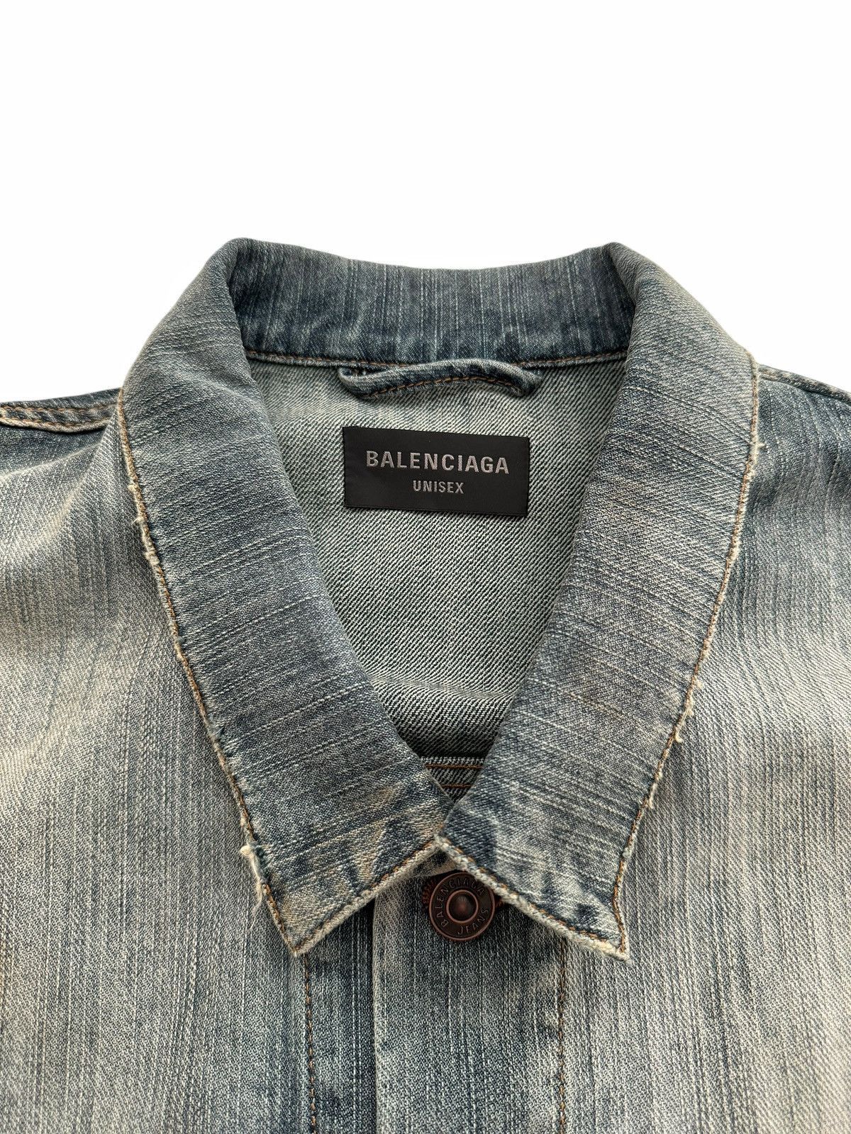 Balenciaga 2024 Y2K Tattoo Tribal Oversized Denim Jacket Size US XL / EU 56 / 4 - 11 Thumbnail