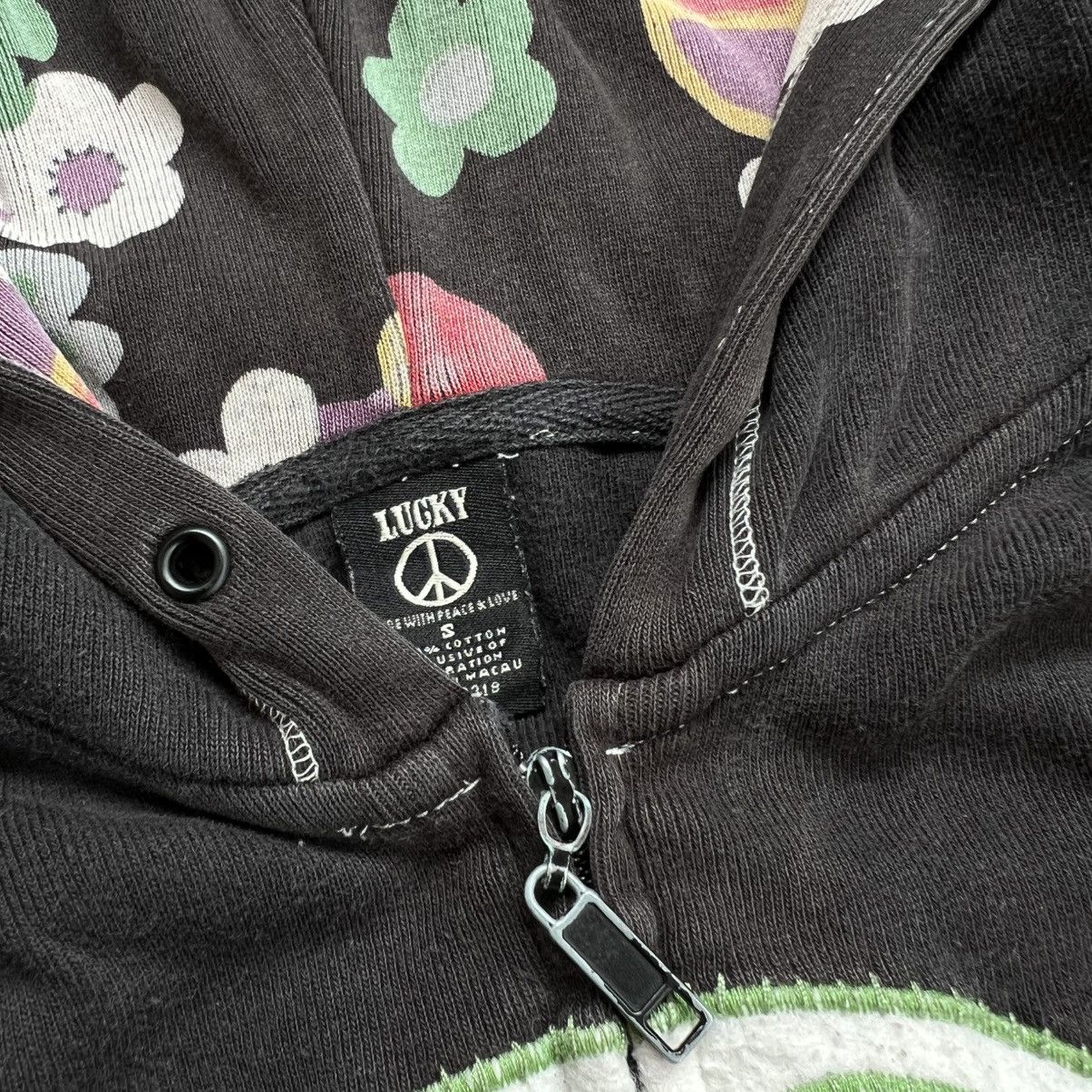 Lucky Brand 2000’s Lucky Peace Logo Vkei Style Zip Hoodie Size US S / EU 44-46 / 1 - 4 Thumbnail
