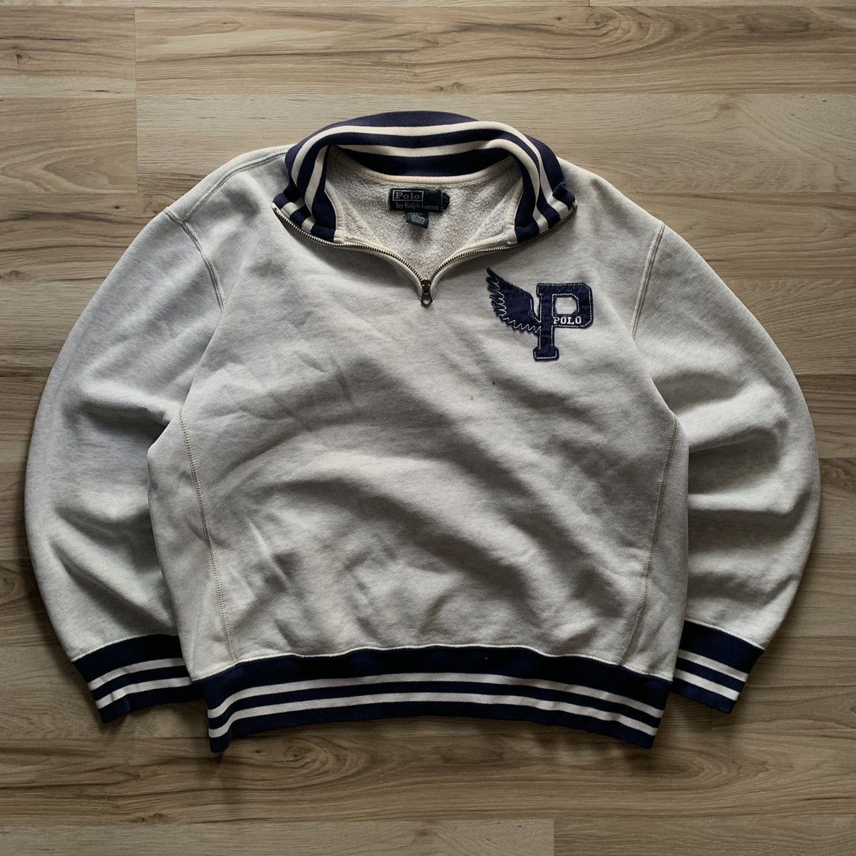 90s vintage POLO RALPH LAUREN スウェット y2k Vintage Ralph Lauren Polo Sport 1/4 Zip Pullover Sweatshirt