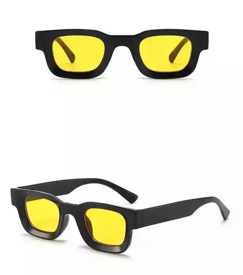 Jewelry Kurt Cobain Casual Sunglasses Hip Hop Grunge 2000s Yellow Size ONE SIZE - 4 Thumbnail