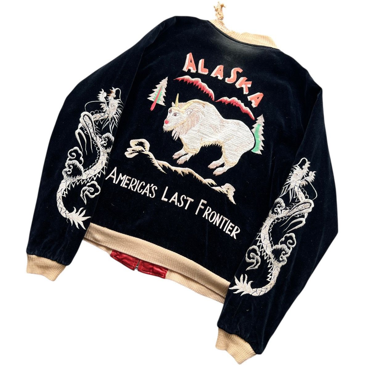 Tailor Toyo 🔥 RARE VINTAGE 50s STYLE ALASKA VELVET REVERSIBLE SUKAJAN Size US L / EU 52-54 / 3 - 10 Thumbnail