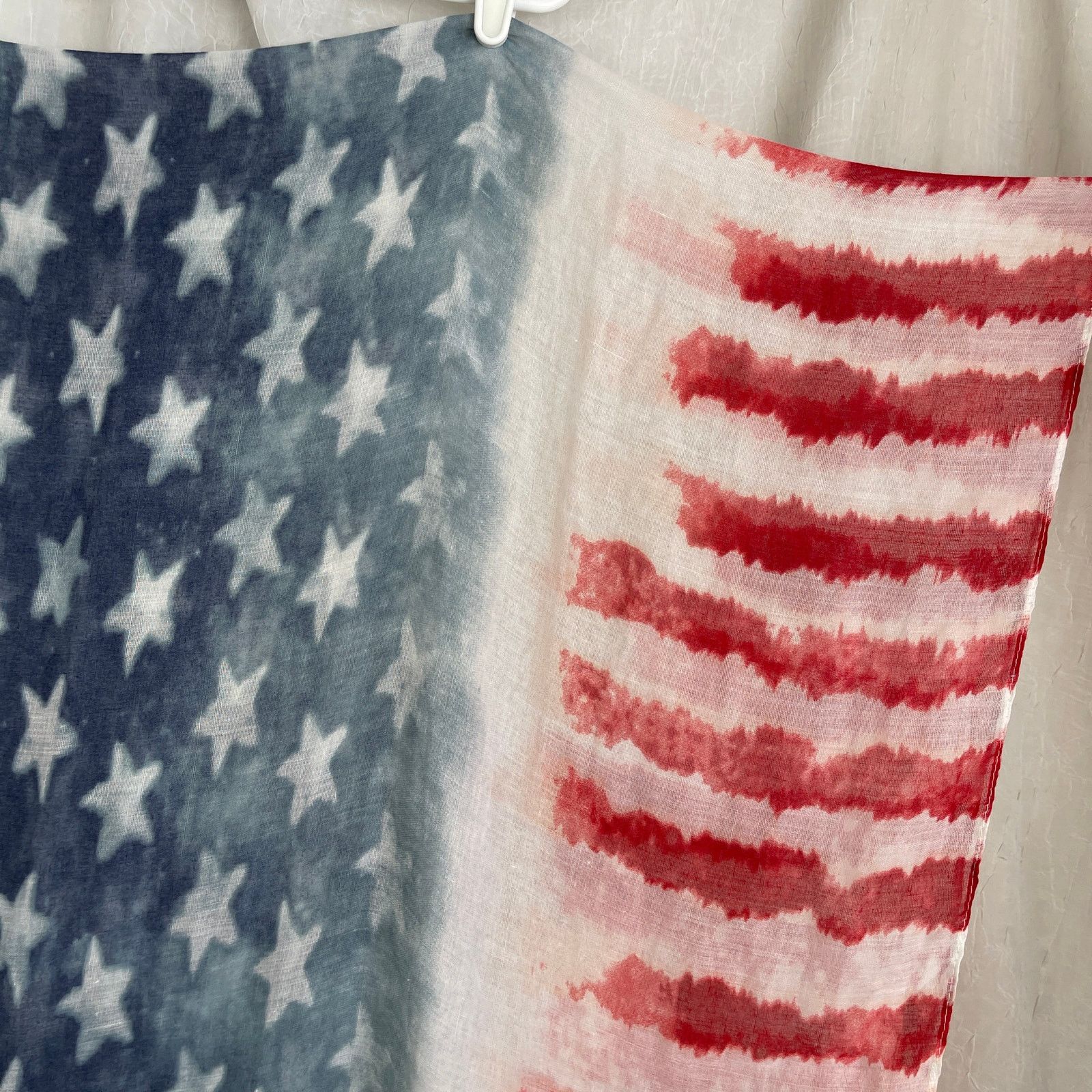 Other American Flag Sheer Scarf Raw Edge USA 4th of July Patriotic Size ONE SIZE - 16 Thumbnail