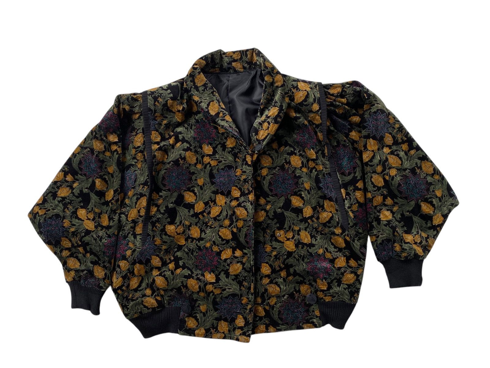Japanese Brand × Vintage Vtg Velvet Full Printed Flower Japanese Brand Size US M / EU 48-50 / 2 - 1 Thumbnail