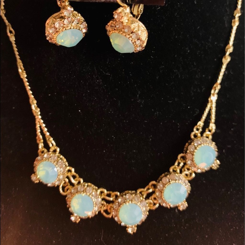 Vintage Vintage gold plated jewelry set w precious stones Size ONE SIZE - 5 Thumbnail