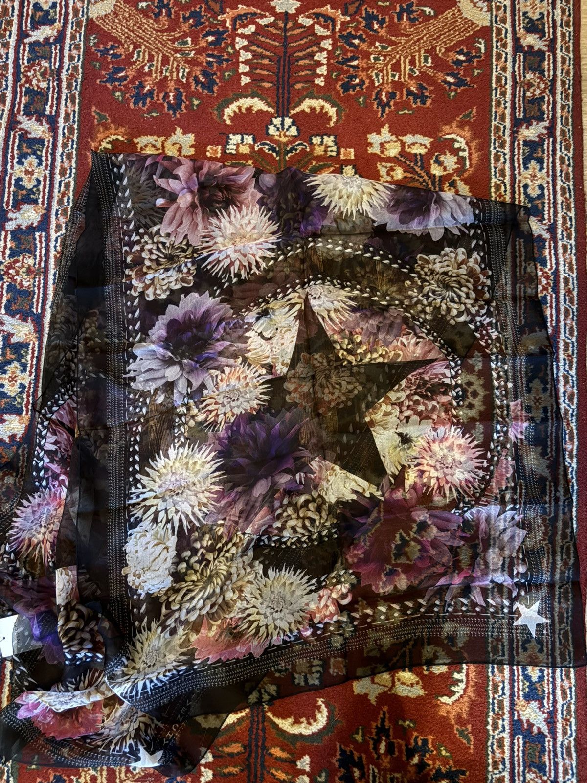 Givenchy scarf with a star and floral design