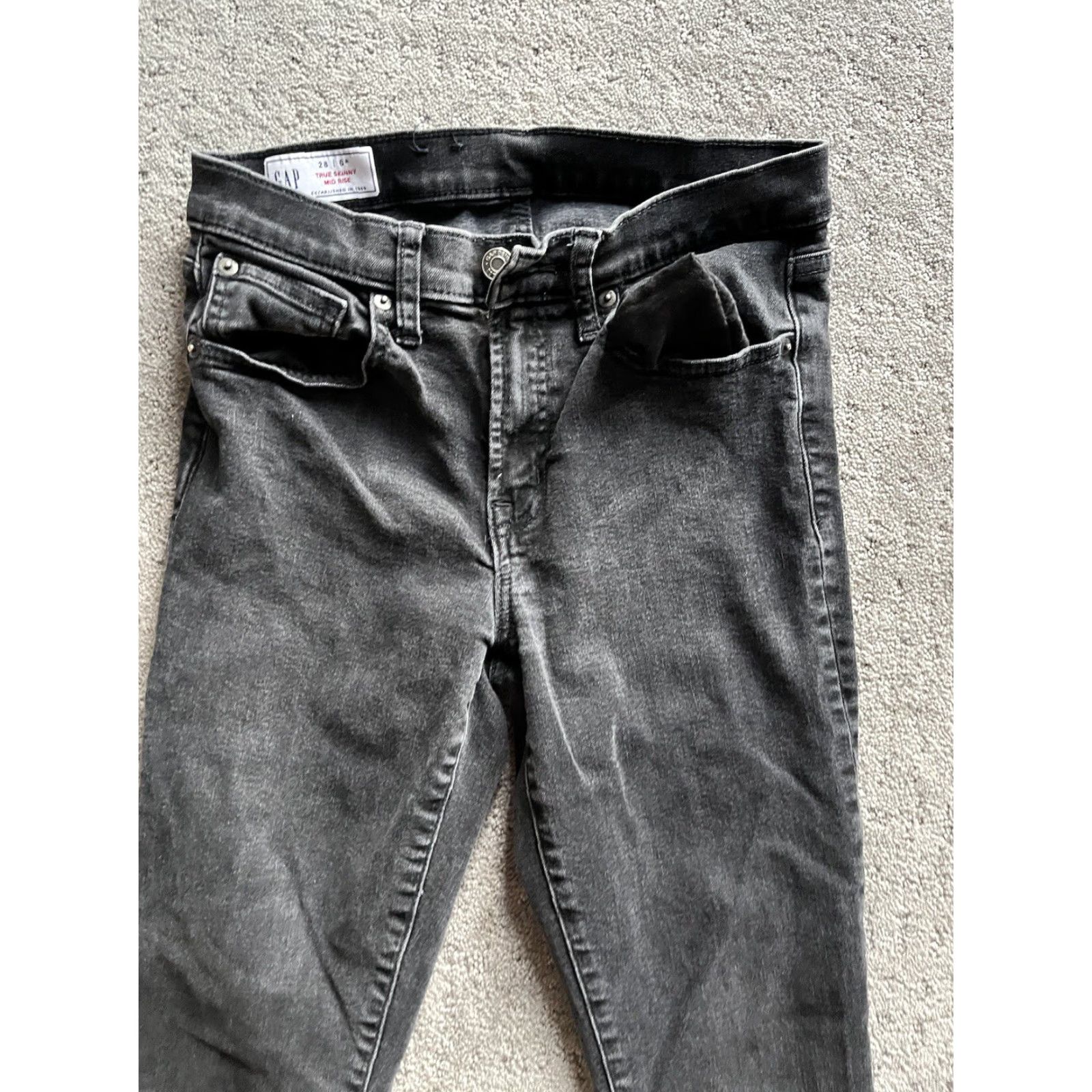 Gap Gap Jeans 28 / 6R Regular Women Black Wash Stretch Denim Skinny Pants Size 28" / US 6 / IT 42 - 2 Thumbnail