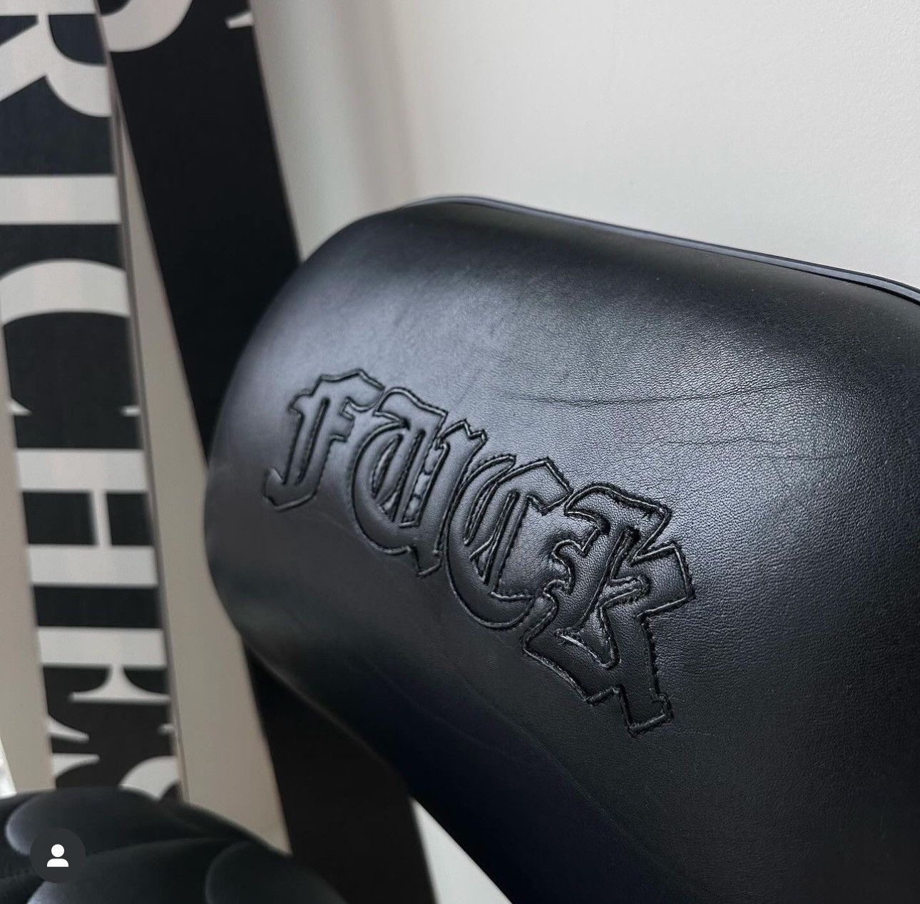 Chrome Hearts CHROME HEARTS ‘ FUCK ‘ & WEB LEATHER CHAIR ! Size ONE SIZE - 3 Thumbnail