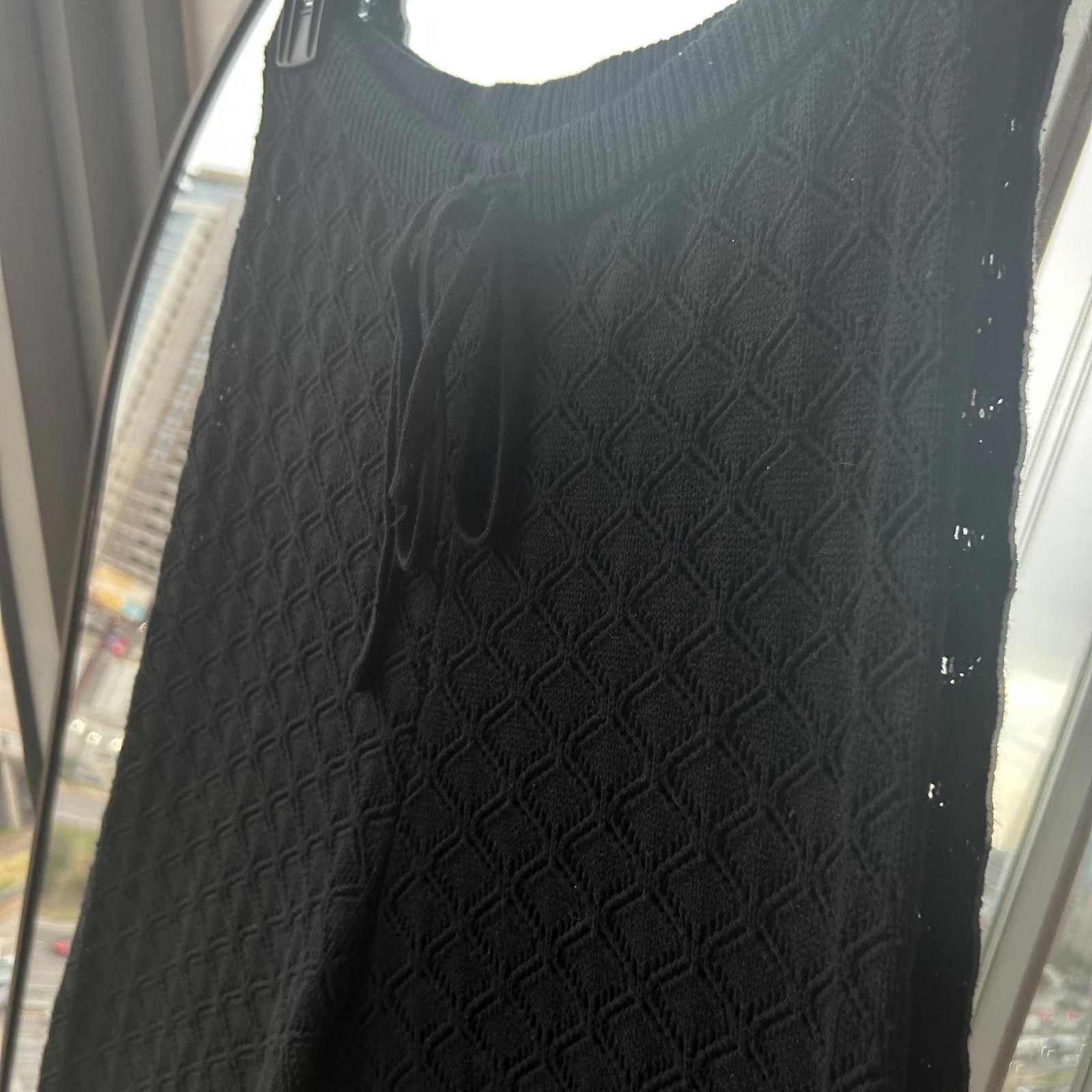 Unknown London Cozy Black Knit Wide-Leg Pants by Charlie Holiday Size 28" / US 6 / IT 42 - 2 Thumbnail