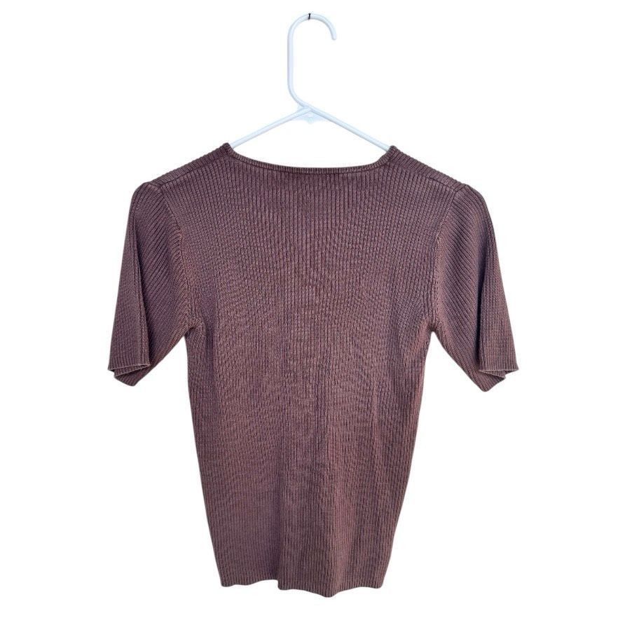 Other Vintage Travis Ayers 100% Silk Ribbed Top – Size 8 Size M / US 6-8 / IT 42-44 - 3 Thumbnail