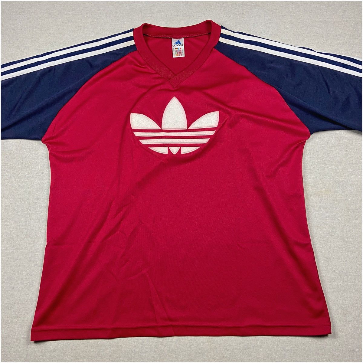 Adidas Vintage Adidas Trefoil Jersey – Made in England – Size L Size US L / EU 52-54 / 3 - 2 Thumbnail