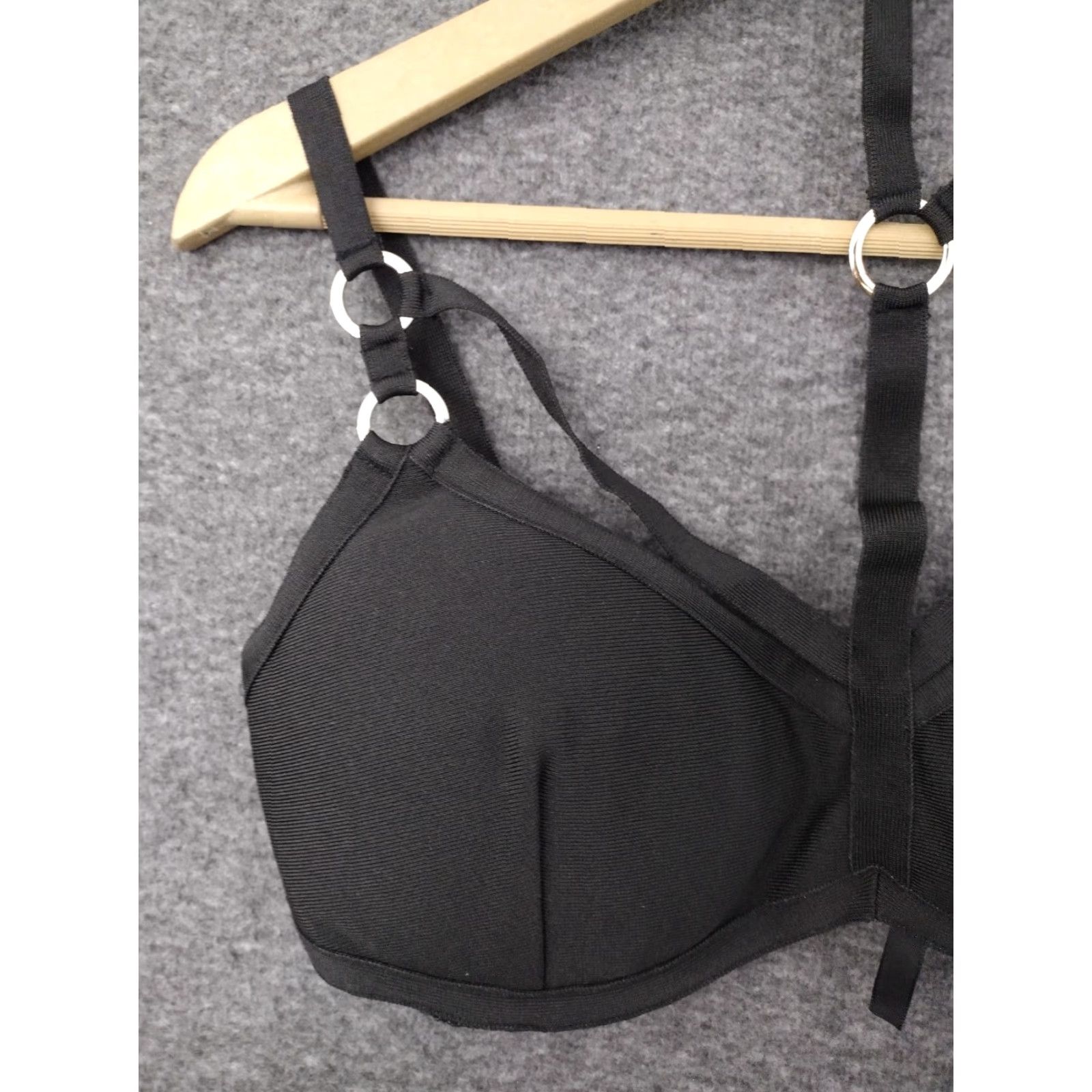 Vintage Codigo Lively Black Y Ring Padded Wireless Bra Size M - Womens, Bra, Black, Padded, Wireless, Y Ring, Solid, Polyester, Spandex, Size M Size ONE SIZE - 4 Thumbnail