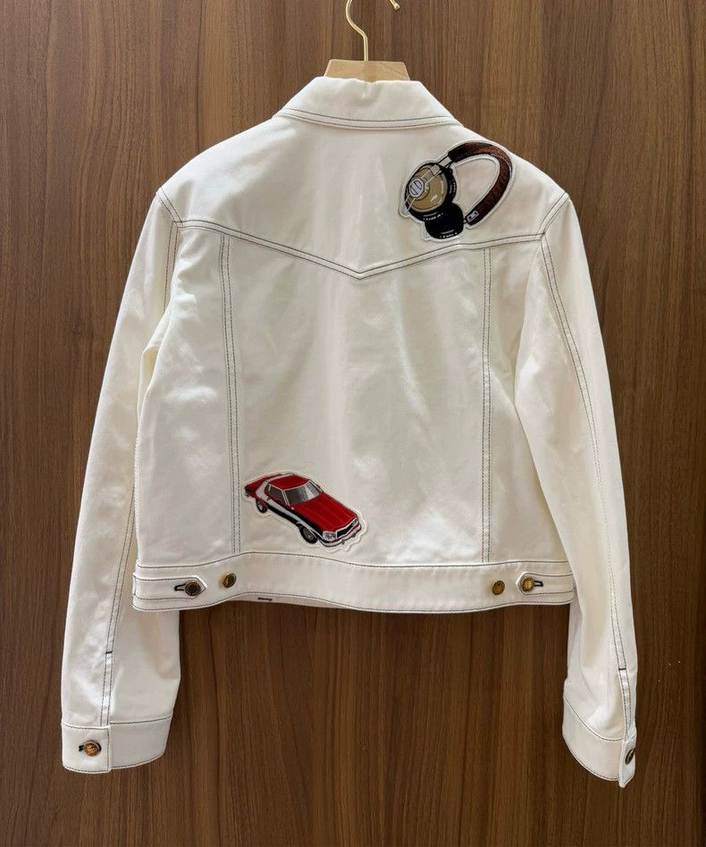 Louis Vuitton Louis Vuitton Embroidered white denim jacket Size S / US 4 / IT 40 - 2 Thumbnail