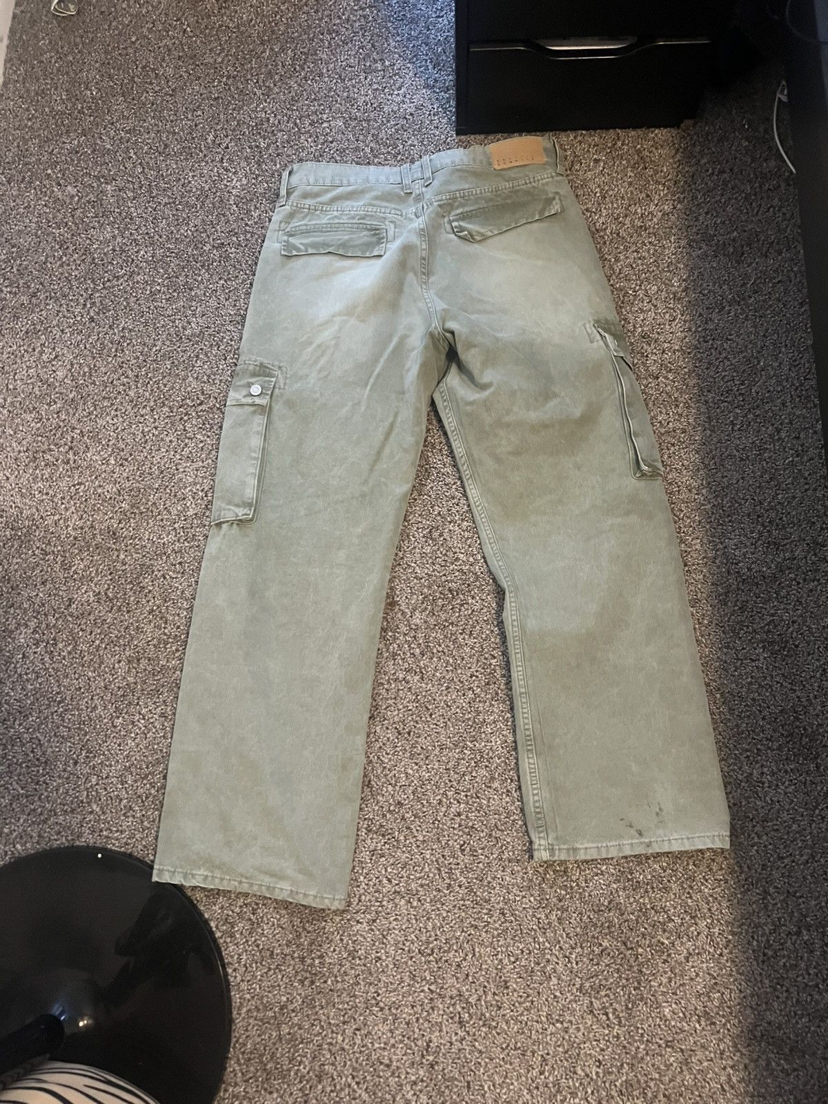 Pacsun Olive baggy cargo pants 10 inch leg opening Size US 32 / EU 48 - 2 Thumbnail