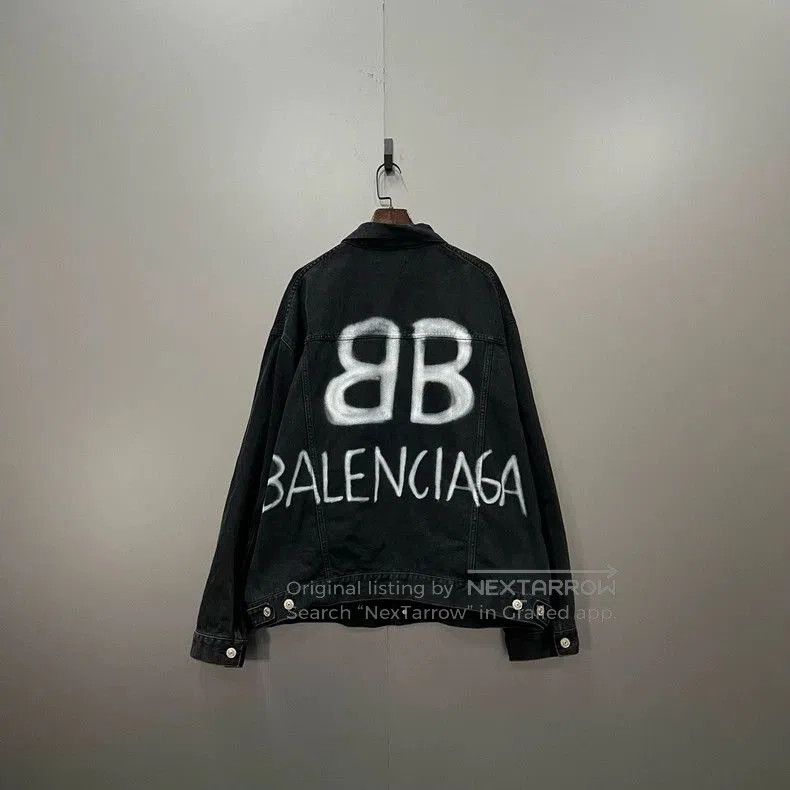 Balenciaga Balenciaga Graffiti Double B Denim Jacket. Size US XS / EU 42 / 0 - 2 Thumbnail
