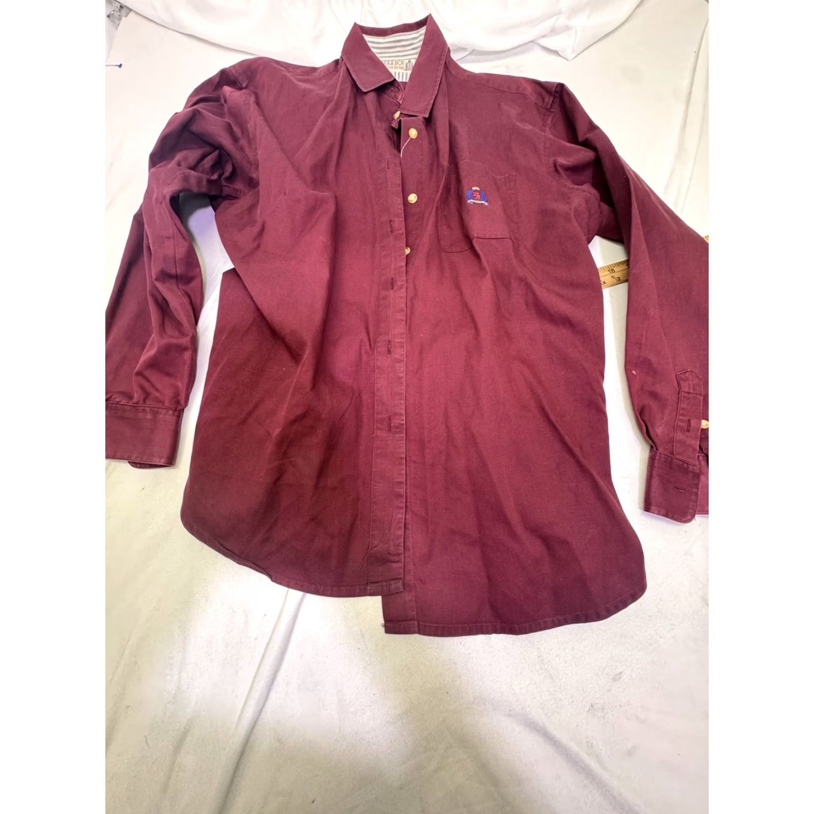 Bugle Boy VINTAGE Bugle Boy Burgundy Long Sleeve Button Down Shirt XL 90's For Her Size XL / US 12-14 / IT 48-50 - 2 Thumbnail