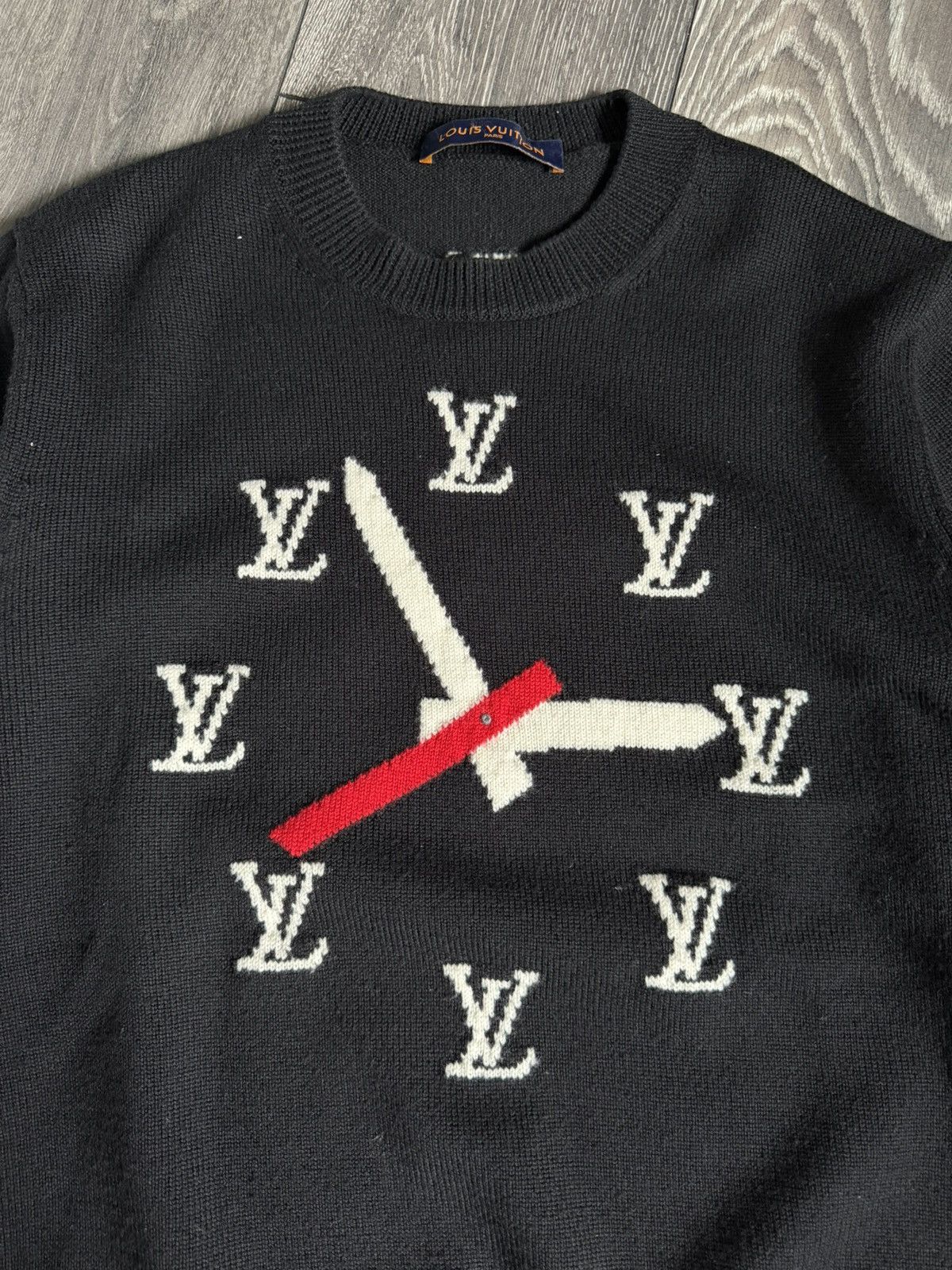Louis Vuitton louis vuitton clock logo intarsia wool sweater Size US M / EU 48-50 / 2 - 2 Thumbnail