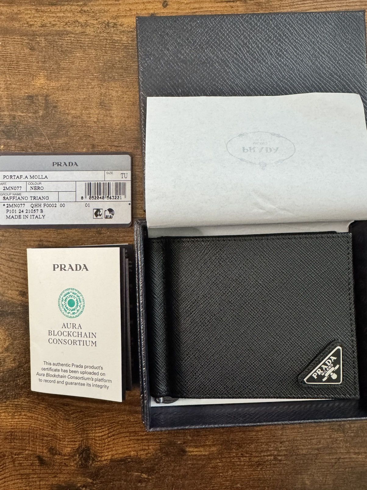 [PRADA] PORTAF.A MOLLA MONEY CLIP WALLET - 2MN077 SAFFIANO