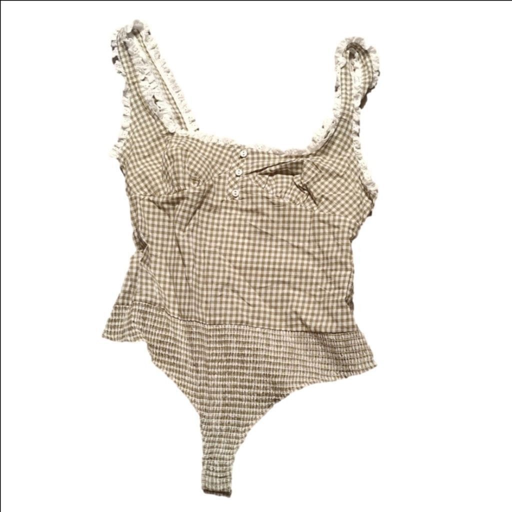 Free People Free People Cassie Gingham Ruffle Bodysuit Size Large Size L / US 10 / IT 46 - 3 Thumbnail
