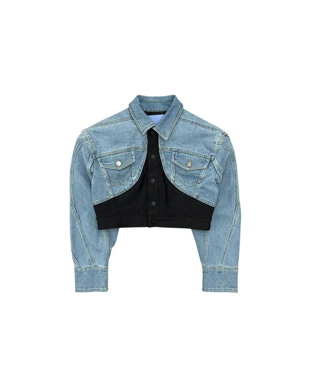 H&M × Mugler Mugler x H&M SS23 Defined-Waist Denim Crop Jacket Size M / US 6-8 / IT 42-44 - 1 Thumbnail