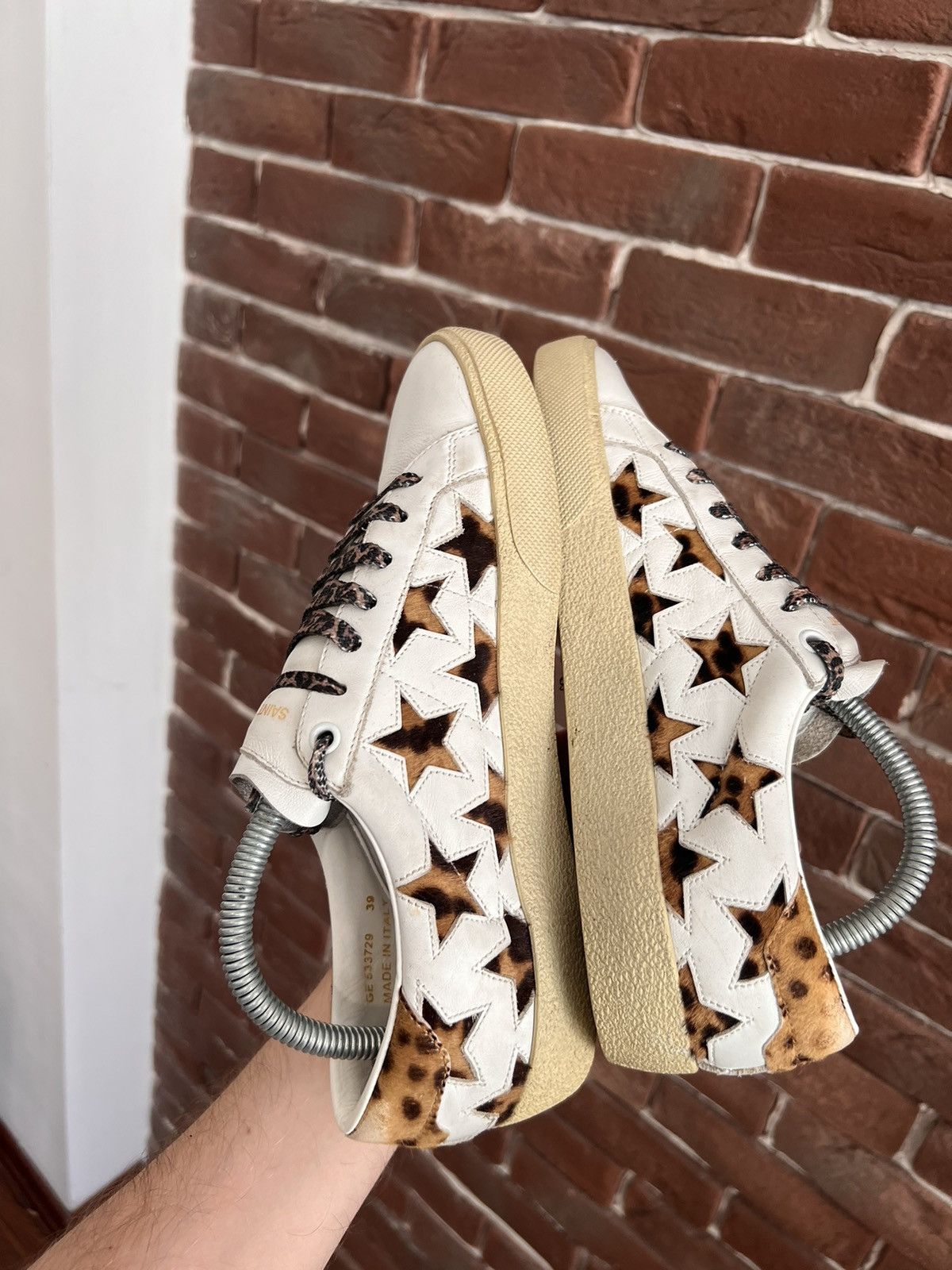 Saint Laurent Paris Saint Laurent Low Top Leather Designer Sneakers Hype Wmns Size US 8 / IT 38 - 12 Thumbnail