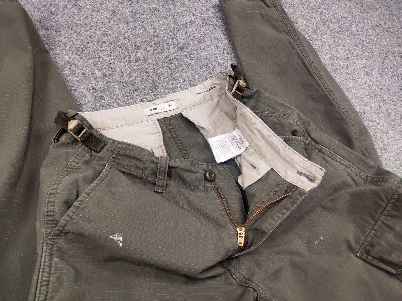 Carhartt Vintage 90's Carhartt Aventura Distressed Olive Cargo Pants Size US 28 / EU 44 - 15 Thumbnail