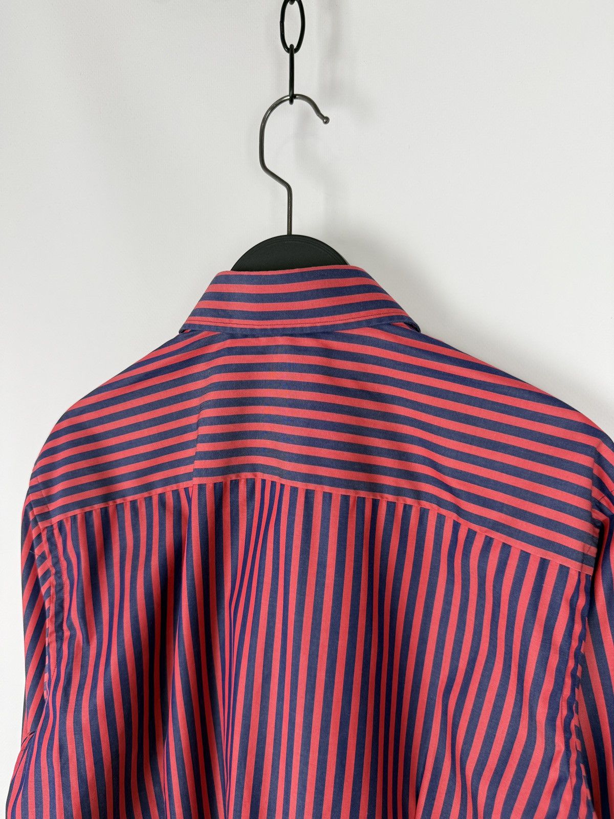 Eton Eton Contemporary Navy Red Stripe Formal Button Down Shirt M Size US M / EU 48-50 / 2 - 6 Thumbnail