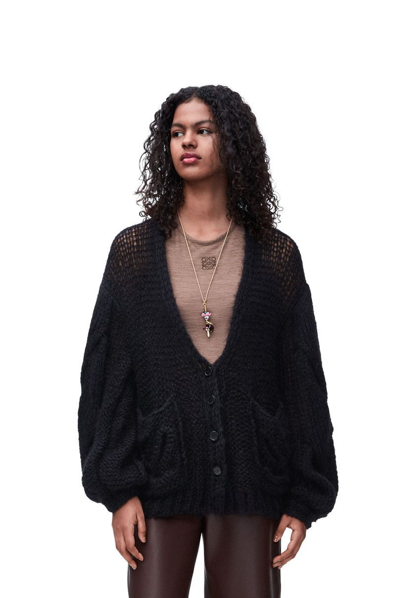 Loewe o1in1g0426 Anagram Cardigan in Black Size L / US 10 / IT 46 - 3 Thumbnail