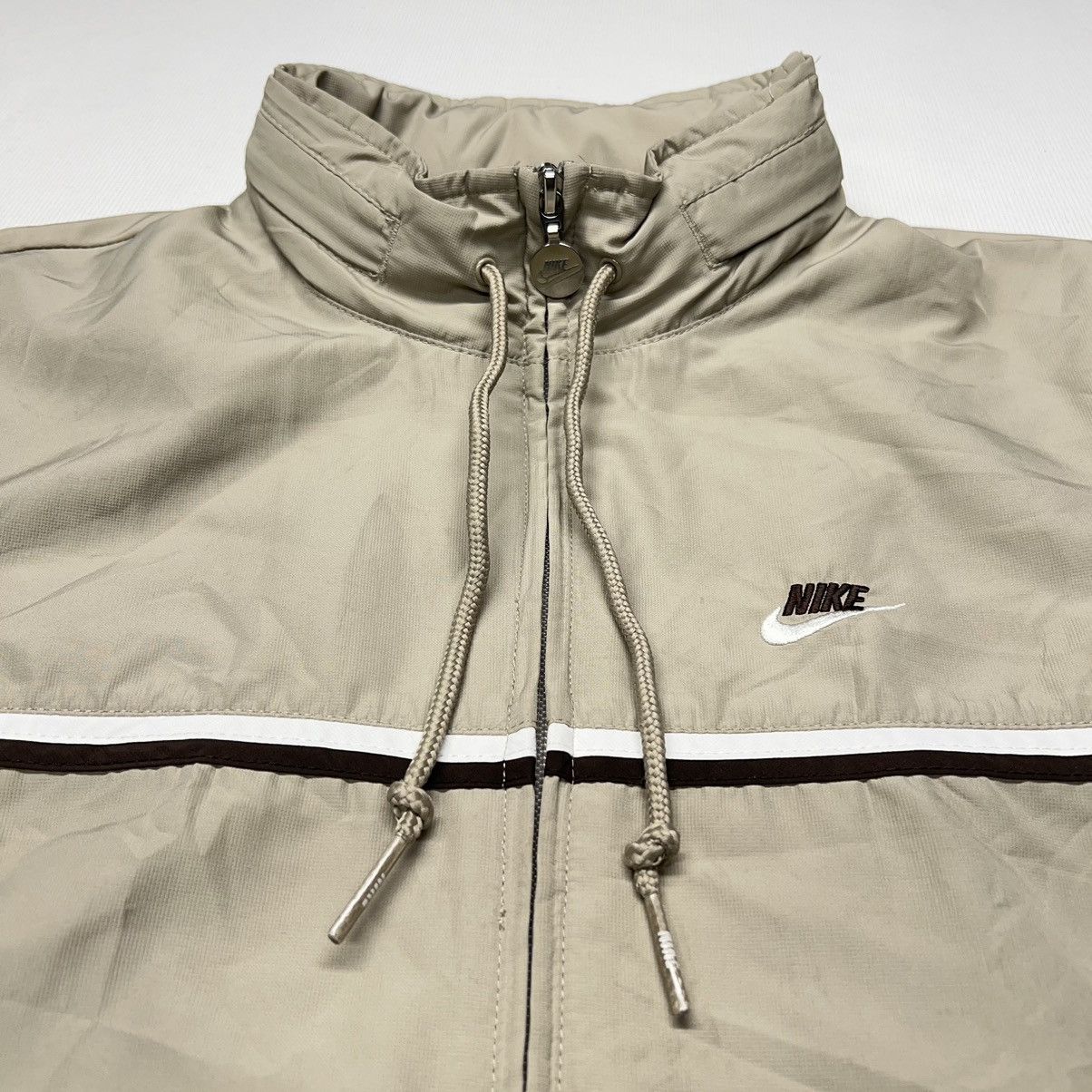 Nike × Vintage VTG Nike Varsity Jacket Brown Coaches Windbreaker Grey Tag Size US M / EU 48-50 / 2 - 5 Thumbnail