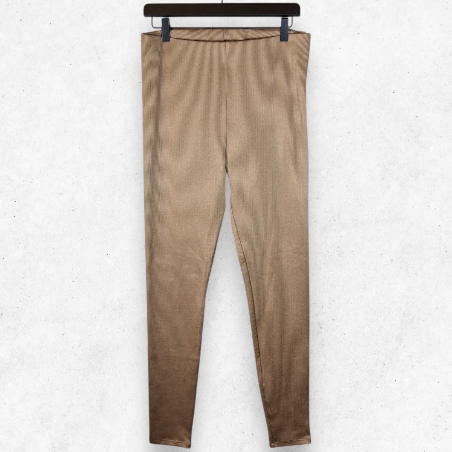 H&M H&M Women's L Pull-On Ribbed Tan Fitted High Waisted Legging Size 30" / US 8 / IT 44 - 1 Thumbnail