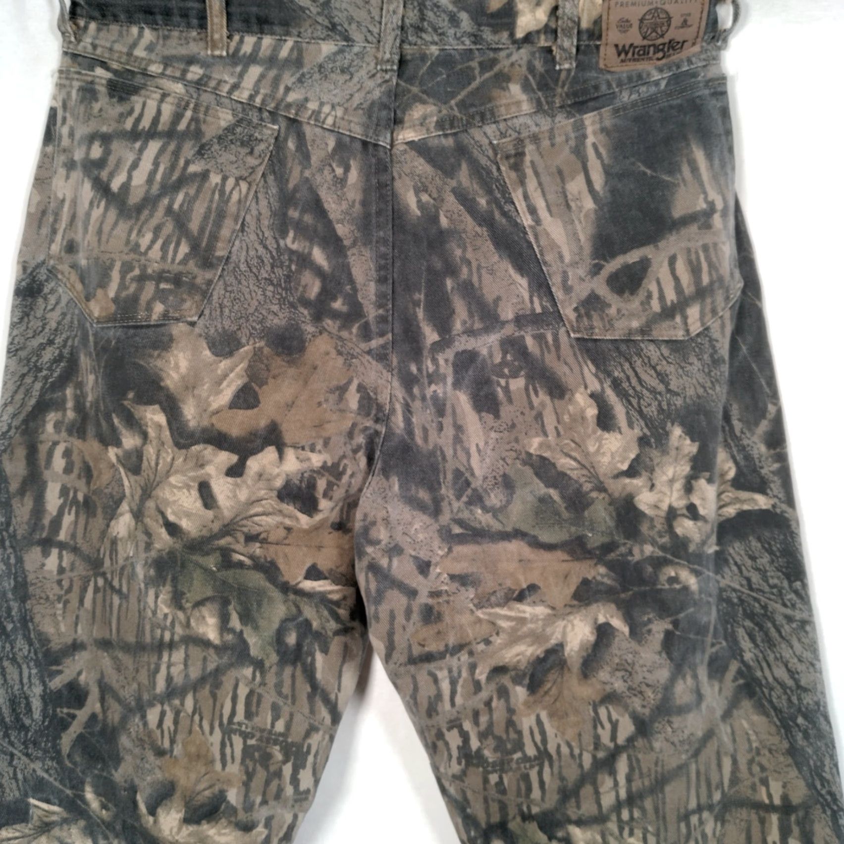 Wrangler VINTAGE Wrangler Jeans Men 36x33 Camouflage Double Knee Hunting Mossy Oak Denim 5-Pocket Straight Size US 36 / EU 52 - 3 Thumbnail