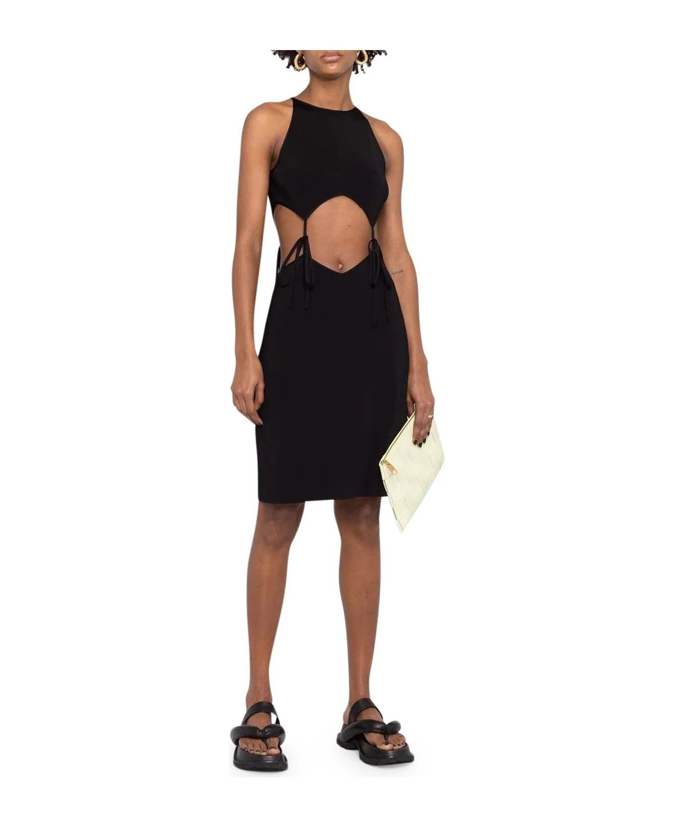 Bottega Veneta o1y0725 Mini Dress in Black Size L / US 10 / IT 46 - 4 Thumbnail
