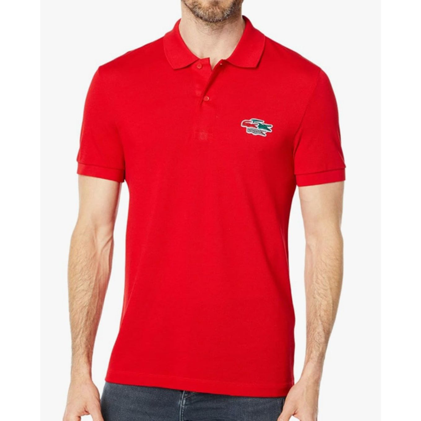 Lacoste Lacoste Men's Holiday Croc Regular Fit Polo Red 3XL Size US XXL / EU 58 / 5 - 1 Preview