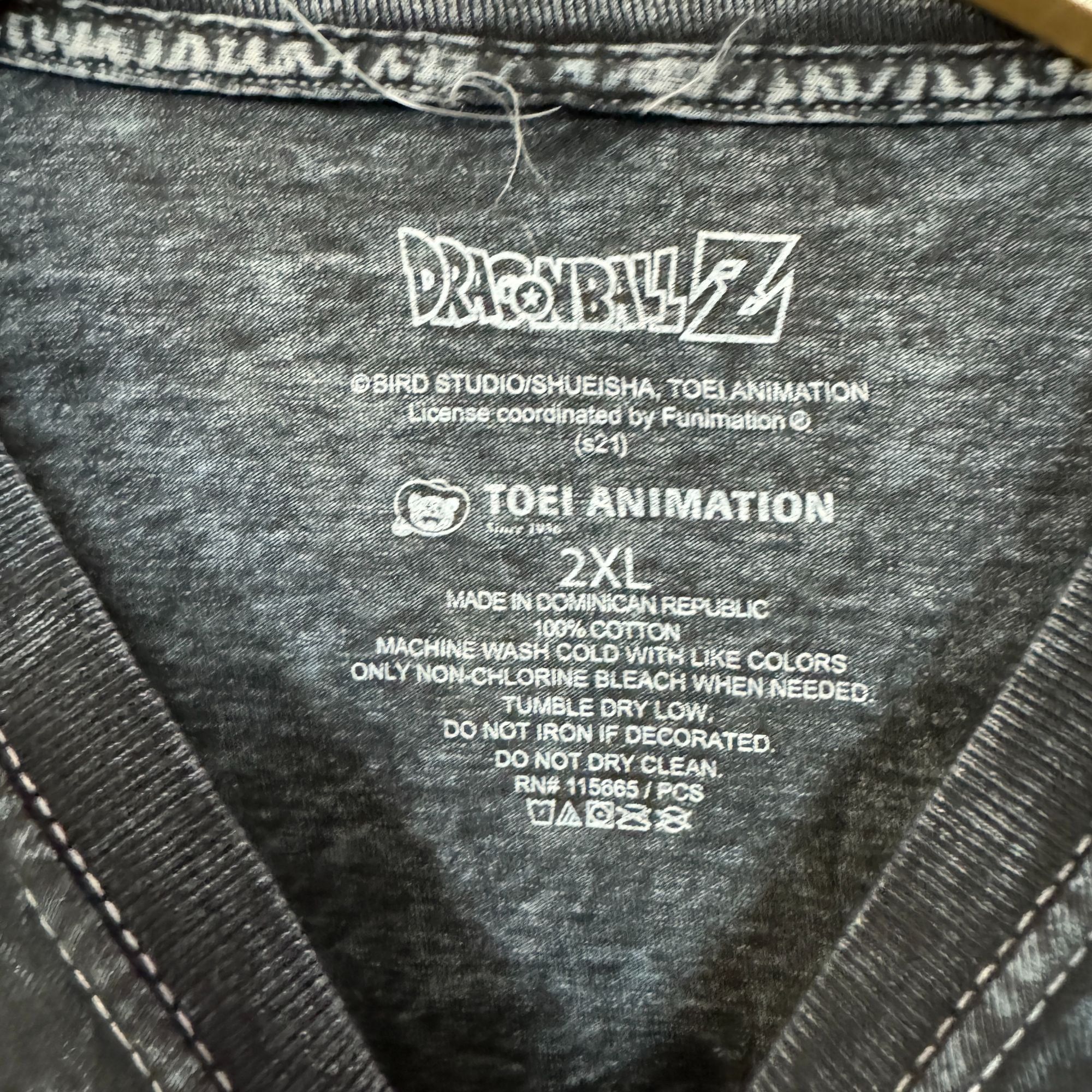 Anime Dragon Ball Z Vegeta mineral wash Anime T-shirt size 2XL Size US XXL / EU 58 / 5 - 4 Thumbnail