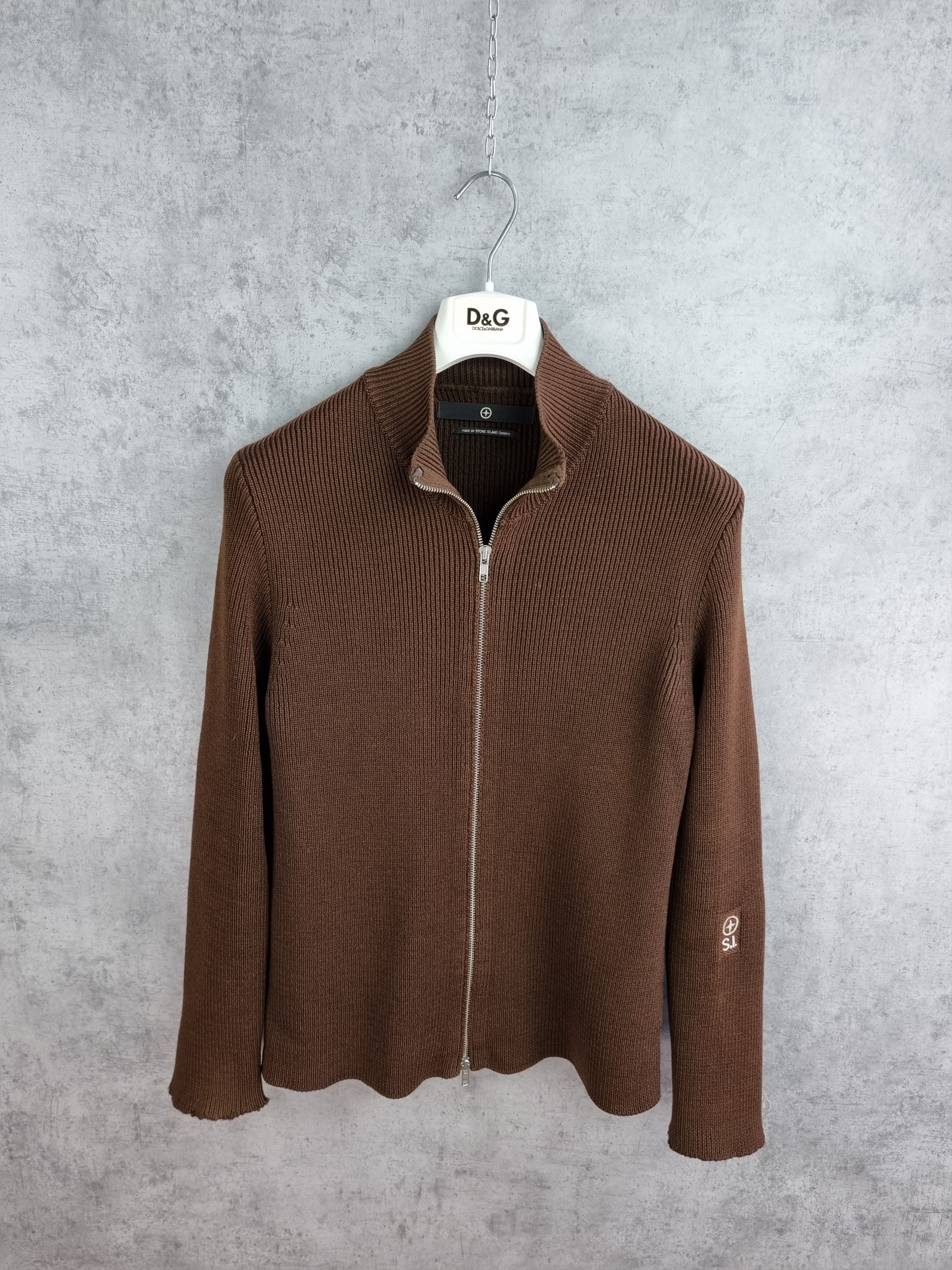 Stone Island × Vintage Wool Stone Island Embroidery zip up knitted sweater Size US M / EU 48-50 / 2 - 17 Thumbnail