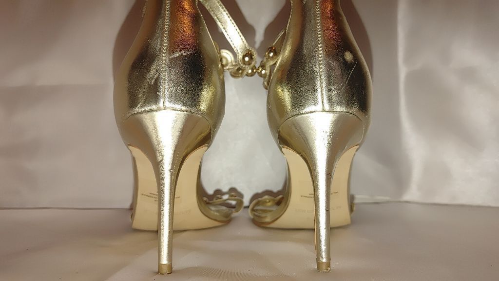 Marc Fisher Marc Fisher LTD Belia Gold Ankle Strap Sandals Size 7M Size US 7 / IT 37 - 10 Thumbnail